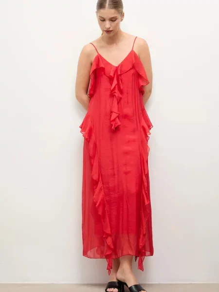 Платье миди Answear.lab клеш красное