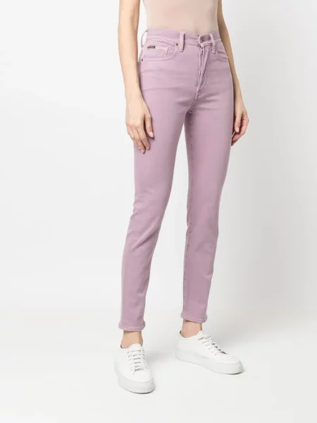 Spodnie Polo Ralph Lauren o krotszym kroju zwężane z kaszmiru różowe