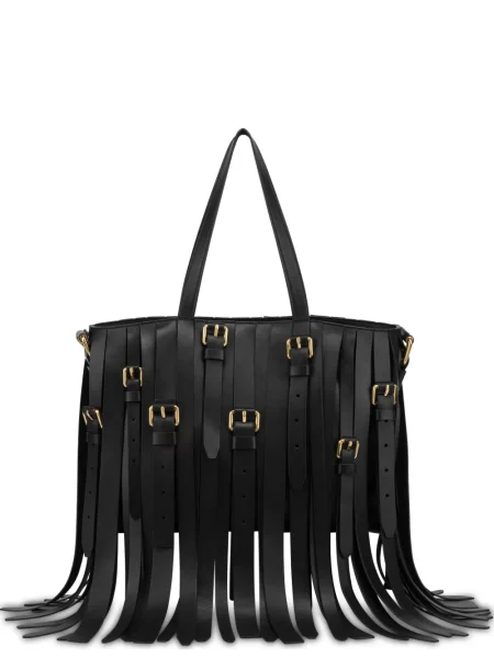 Geantă shopper Moschino cu cataramă negru
