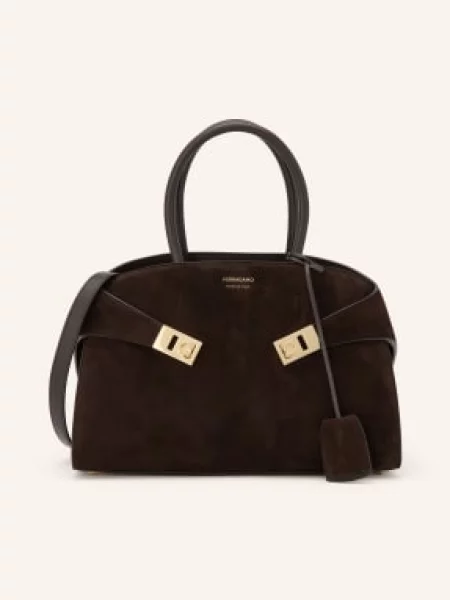 Ferragamo Kabelka Přes Rameno Hug tmavě / zlatá hnědá