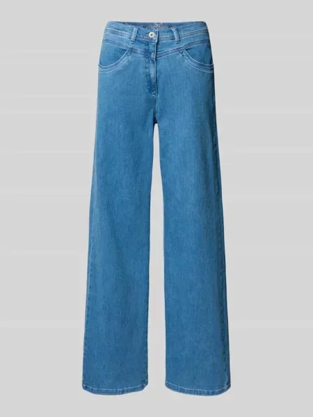 Jeansy o rozkloszowanym kroju z wpuszczanymi model ‘Laura’ Raphaela By Brax niebieskie