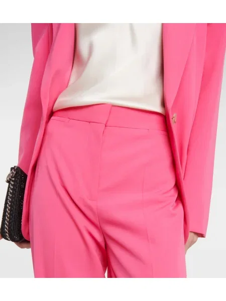 Pantaloni Stella Mccartney cu talie înaltă de lână roz