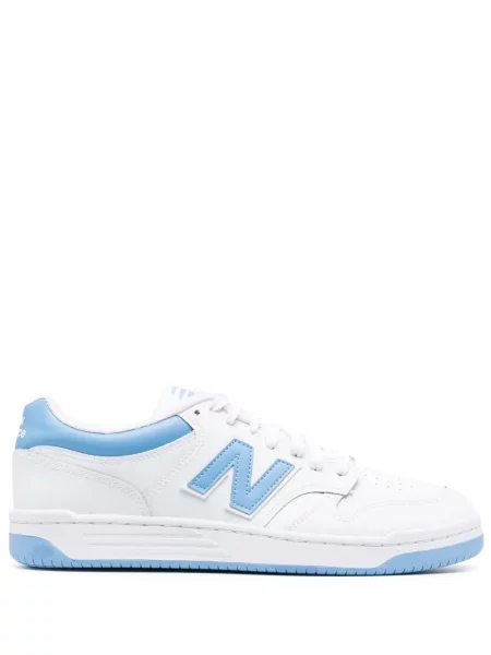 Sneakerși New Balance cu șireturi din dantelă alb