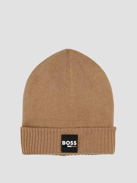 Детская шапка Boss бежевая