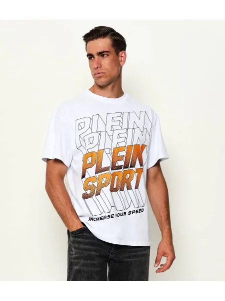 Plein Sport Tricou Ps Fluo alb