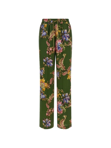 Pantaloni Etro cu model floral cu imagine verde