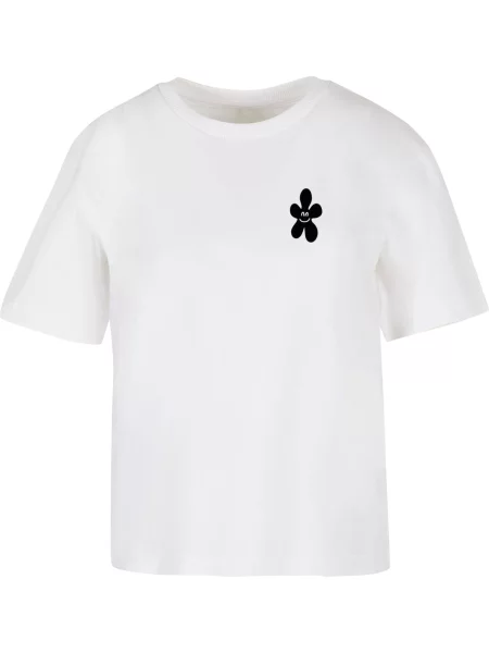 Miss Tee Tricou Good Karma Happy Flower negru alb