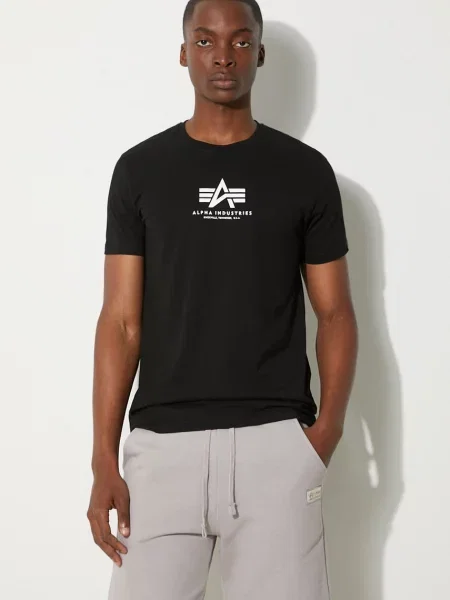 Alpha Industries tricou din cu imprimeu negru