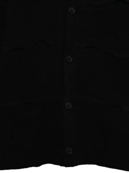 Πλεκτή ζακέτα Yohji Yamamoto με λαιμόκοψη v μαύρο