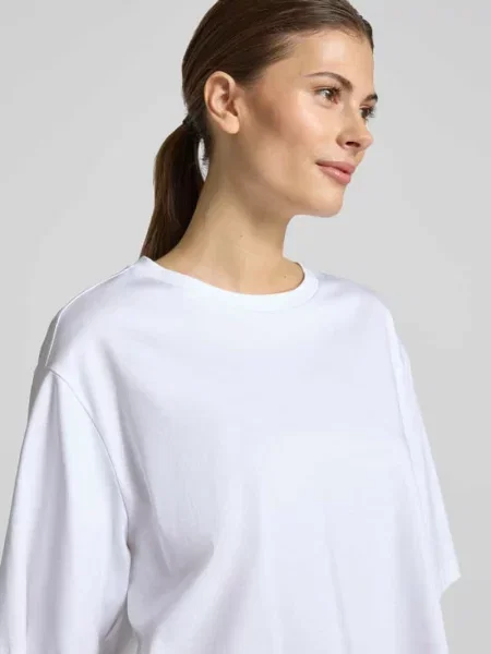 T-shirt o kroju oversized z okrągłym dekoltem Model PINARA' Drykorn biała