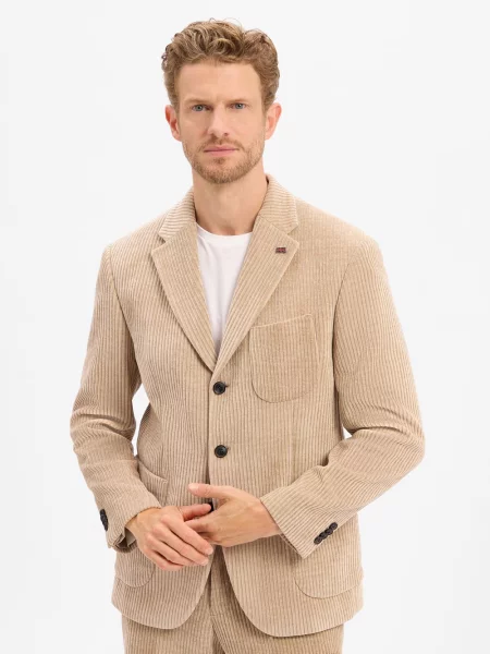 Finshley & Harding London kurtka modułowa duża Mężczyźni Comfort Fit jednolity 46 beżowy