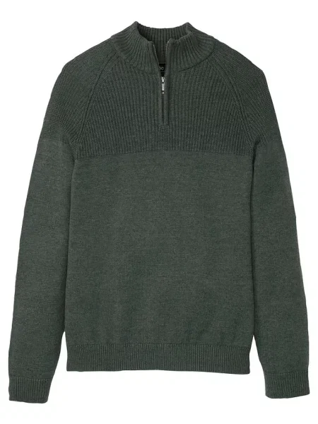 Sweter ze stójką o kroju regular fit zielony