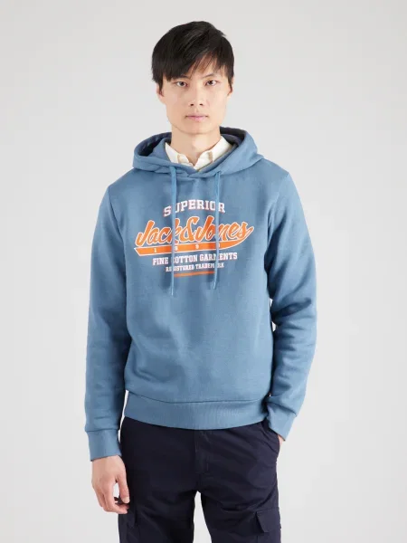 JACK & JONES Mikina opálová / oranžovo červená biela