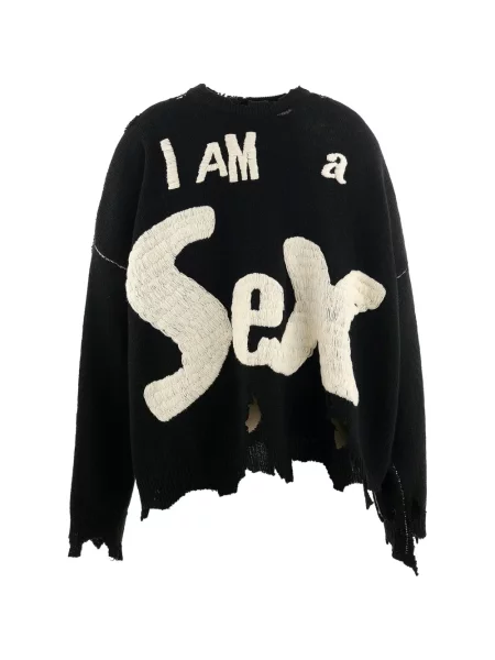 Sweter Saint Mxxxxxx z przetarciami czarny
