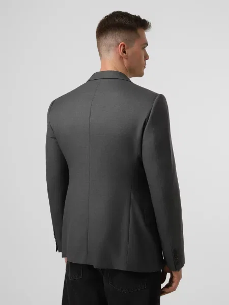 Шерстяной пиджак Emporio Armani серый