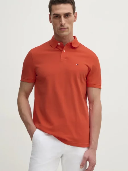 Tommy Hilfiger Тениска с яка и оранжев