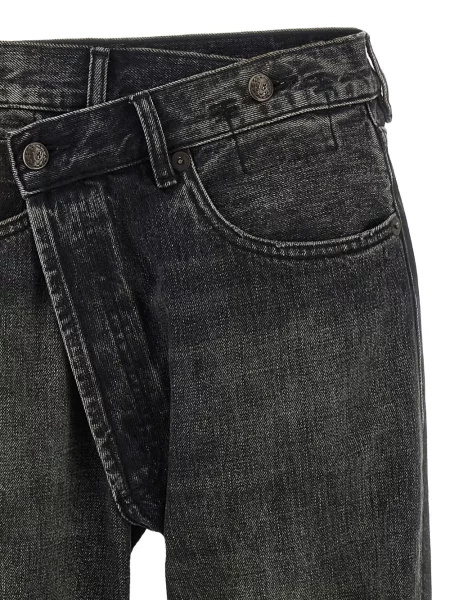 Blugi R13 cu 5 buzunare negru