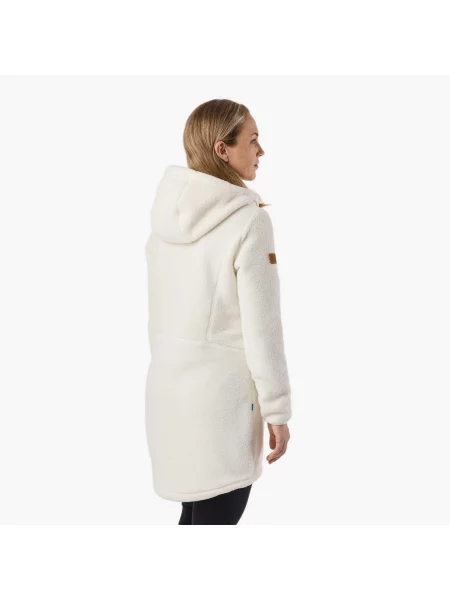 Bluza Polarowa Wędrówki Kobieta Nordkap Regulowany kaptur biała