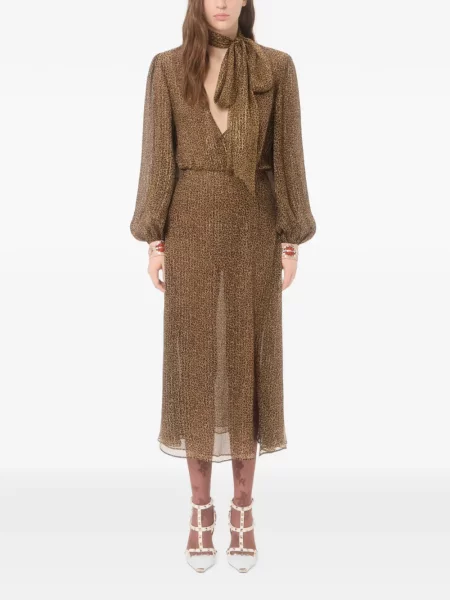 Rochie Valentino Garavani cu broderie maro