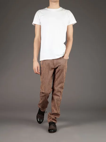 Pantaloni Carven în carouri galben