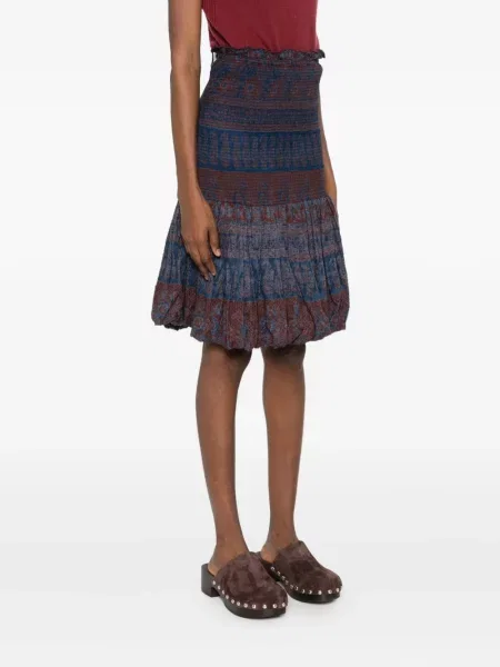 Fustă midi Antik Batik până la genunchi maro