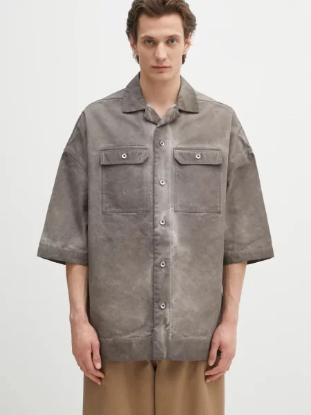 Rick Owens DRKSHDW cămașă din Magnum Tommy cu guler clasic relaxed gri