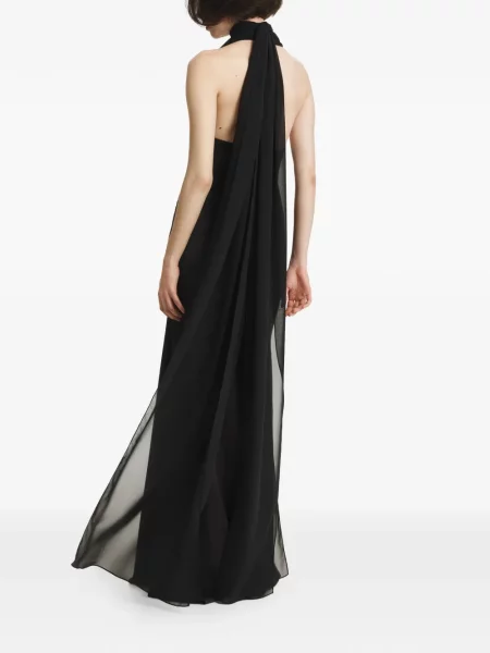 Rochie maxi 2310 Studio drapată cu gât halter negru