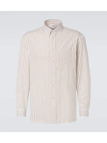 Prugasta košulja Saint Laurent puplin bijela