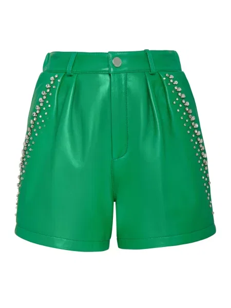Szorty Philipp Plein skórzane zielone