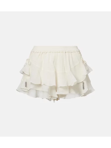 Fustă Isabel Marant de mătase alb