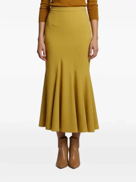 Fustă midi Elisabetta Franchi asimetrică galben