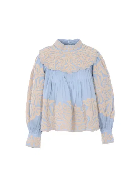 Haftowana bluzka Sea Ny niebieska