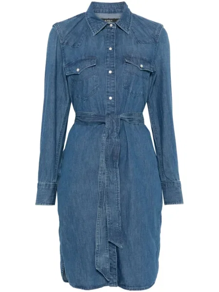 Sukienka jeansowa Lauren Ralph Lauren do kolan garniturowa niebieska