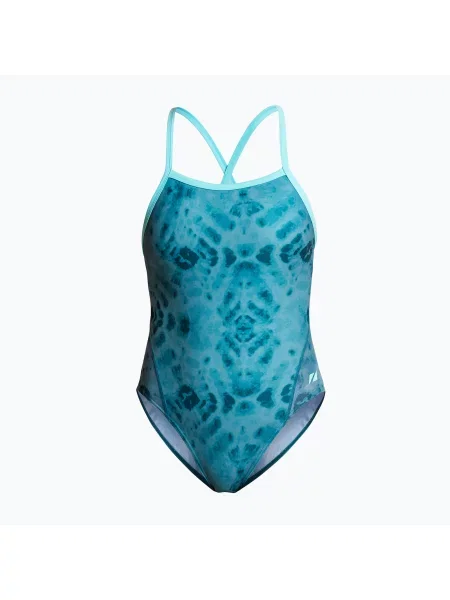 Costum de baie întreg pentru femei Strap Back teal tie dye