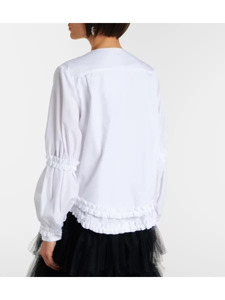 Cămașă Noir Kei Ninomiya cu funde din poplin alb