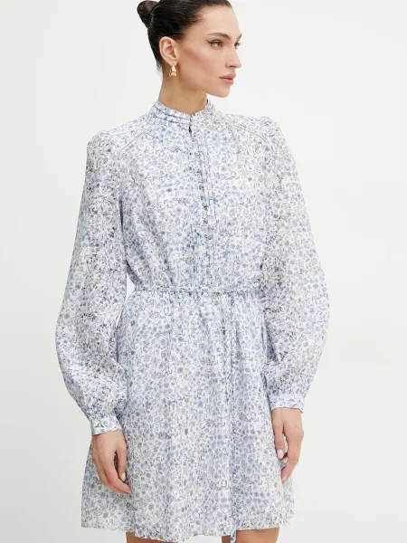 Guess sukienka ADLAIDE mini rozkloszowana niebieski