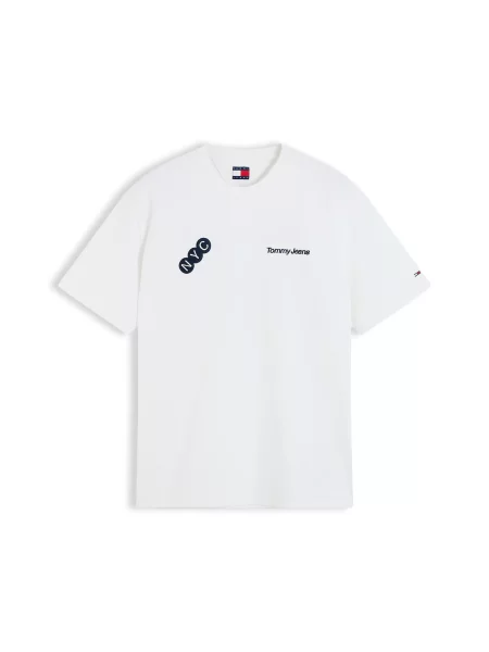 Tommy Jeans Tricou NYC albastru / bleumarin / roșu alb