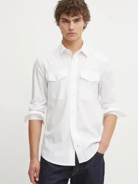 Košile G-Star Raw slim s klasickým límcem béžová