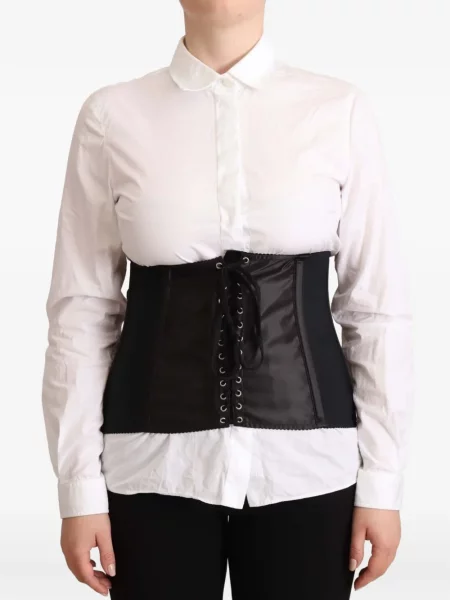 Cu centură curea Dolce & Gabbana cu șireturi din dantelă negru