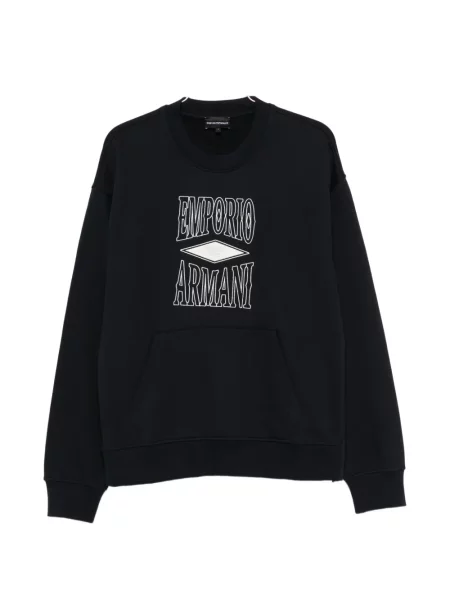 Pulover Emporio Armani cu autograf albastru
