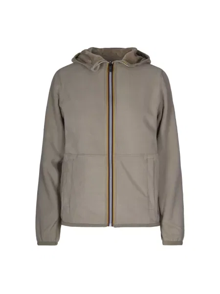 Welurowa kurtka K-way dwustronna beżowa