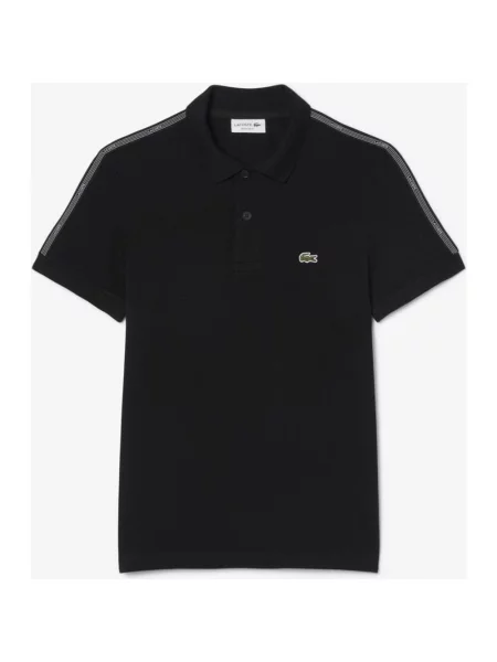 Polo Lacoste Regular Fit Logo Stripe Polo czysty XS czarny