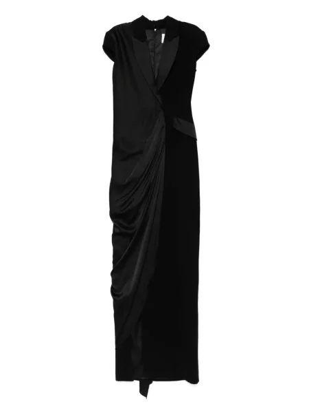 Rochie Silk Love & Lace de mătase cu decolteu în V de costum negru