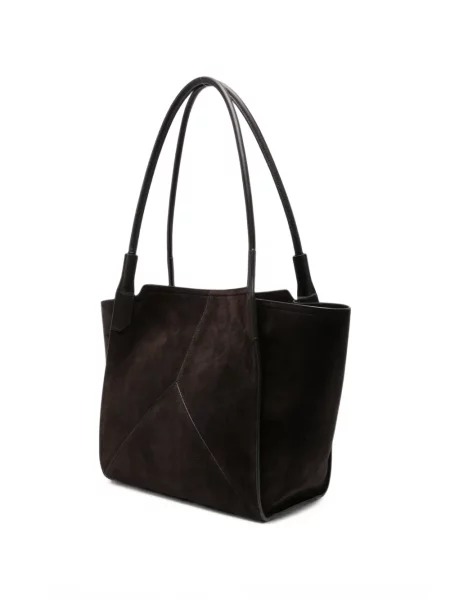 Τσάντα shopper Victoria Beckham σουέτ καφέ