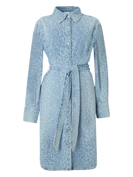 Lala Berlin Dolga srajca Deen moder denim / pastelno modra