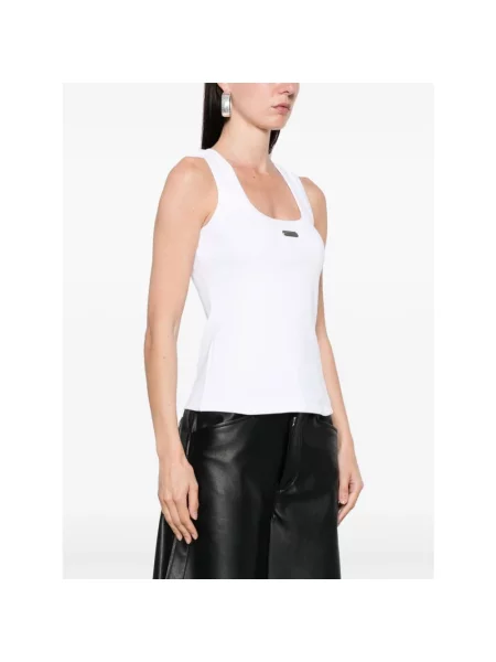 Top Alexander Mcqueen z logo biały
