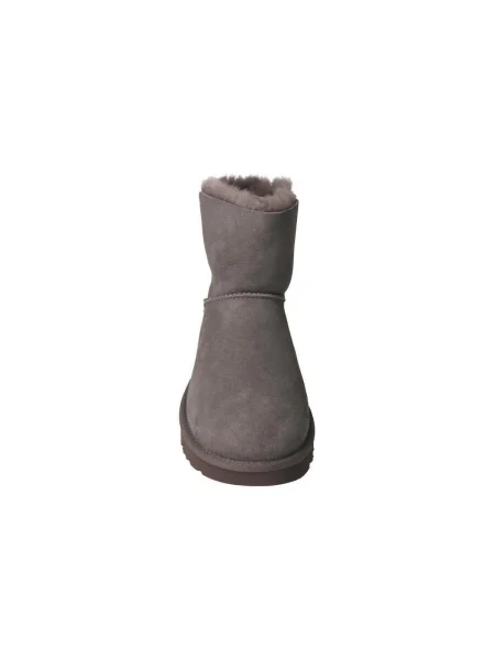UGG De piele bocanci MINI BAILEY BOW II cu adaos de lână | shearling gri