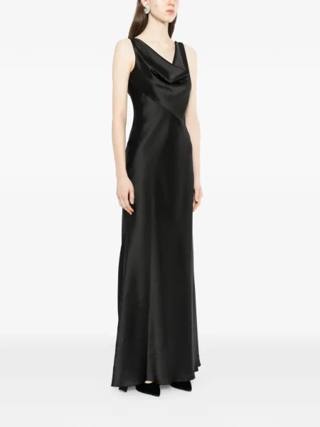 Gâtul glugii rochie maxi Amsale negru
