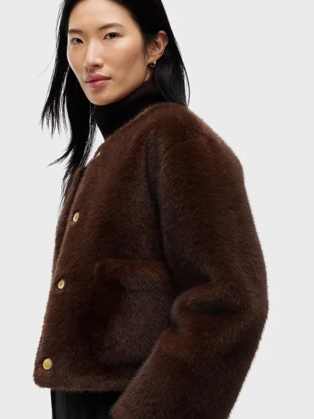 Хутряна куртка Tommy Hilfiger коричнева