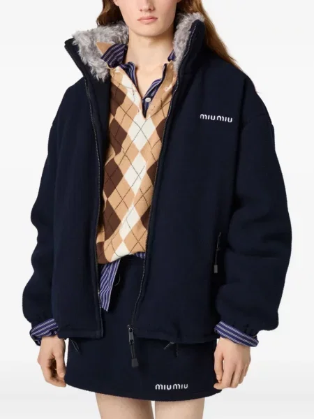 Fustă Miu Miu din fleece albastru
